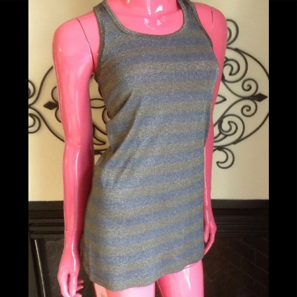 Roxanne Heptner Metallic Stretch Stripe Tank XS